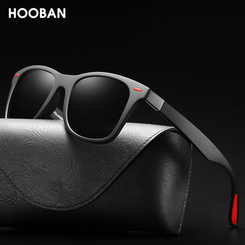 HOOBAN Classic Square Polarized Sunglasses Men Women Fashion Brand Designer Sun Glasses Male Retro Black Driver's Eyewear UV400 ► Photo 1/6