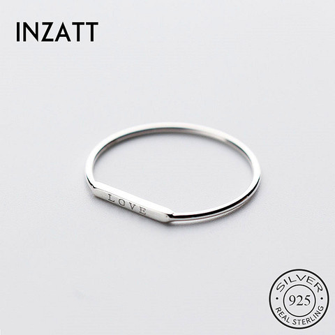 INZATT Real 925 Sterling Silver Love letter Ring For Fashion Women Party Cute Fine Jewelry Minimalist Accessories 2022 gift ► Photo 1/6