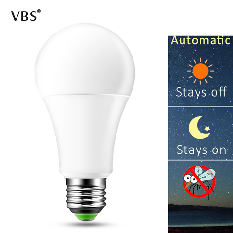 220V 110V led Lamp bulb with pir Motion Sensor Dusk to Dawn Light Bulb E27 B22 10W 15W Smart light bulb IP44 Day Night light ► Photo 1/6