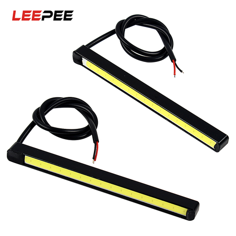 LEEPEE 2pcs Car DRL DC 12V COB LED Daytime Running lights 10.5cm Driving Fog Lamps Car-styling ► Photo 1/6