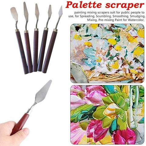 5Pcs/Set Stainless Steel Oil Painting Knives Artist Crafts Spatula Palette  Knife Oil Painting Mixing Knife Scraper Art Tools