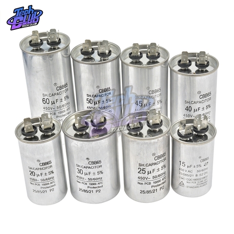 450V AC Motor Run Start Capacitor Air Conditioner Compressor CBB65 15uF 20uF 25uF 30uF 35uF 40uF 45uF 50uF 60uF Air conditionin ► Photo 1/6