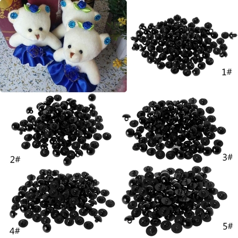 100x Black Shank Button DIY Sewing Eye Shirt Doll DIY Craft 9/10/11.5/12.5/15mm ► Photo 1/6