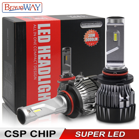 BraveWay Super LED Headlight H4 H7 H11 LED Lamps for Car 12V 9005 HB3 9006 HB4 9012 HIR2 H4 Led Bulbs for Auto Ice Bulb CSP Chip ► Photo 1/6