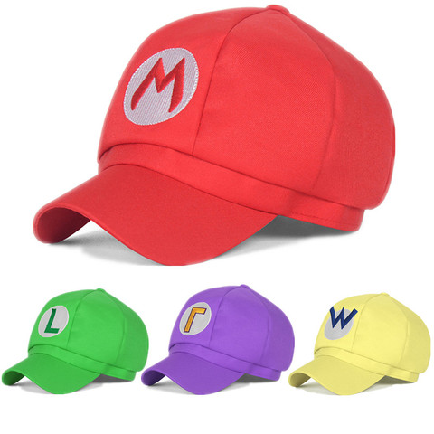 Game Super Mario Hat Luigi Bros Cosplay Octagonal Baseball Cap Prop ► Photo 1/6