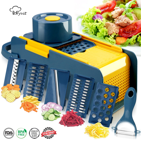 Vegetable Cutter Slicer Multifunctional Mandoline Slicer Fruit Potato Peeler Carrot Grater Cutting Kitchen Accessories Basket ► Photo 1/6