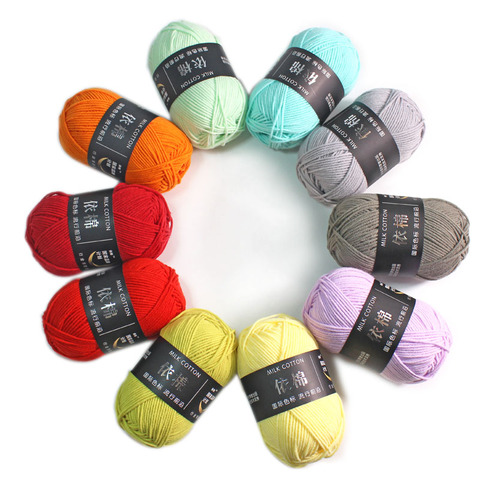 1Pc=50g 62 Colors Cotton Baby Milk Yarn Worsted Cotton Crochet Thread Hand Knitting Wool Line Dyed Thread ► Photo 1/1