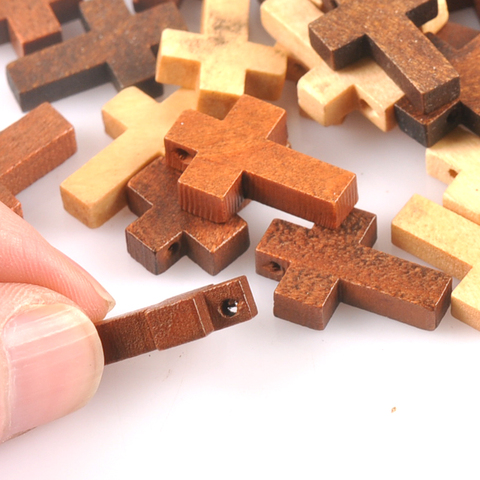 50pcs Natural wood cross Pendant Jewelry Findings fashion Charms Handmade Necklace Accessories mt2575 ► Photo 1/4