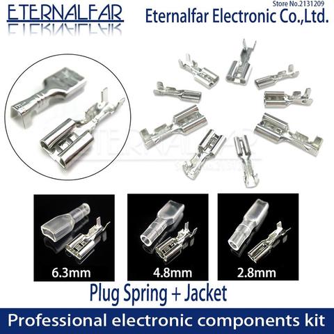 2.8mm 4.8mm 6.3mm 16A Switch Wire Connectors Crimp Terminals Spade Terminals With Transparent Insulating Sleeves Plug spring ► Photo 1/5
