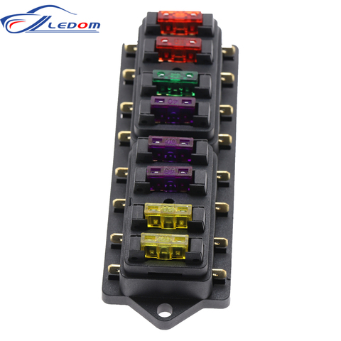 1pcs 8 Way Fuse Box DC 12V 24V 40A Circuit Car Trailer Auto Blade Fuse Box Block Holder ATC ATO Fuse Holder with 8 Fuse ► Photo 1/6