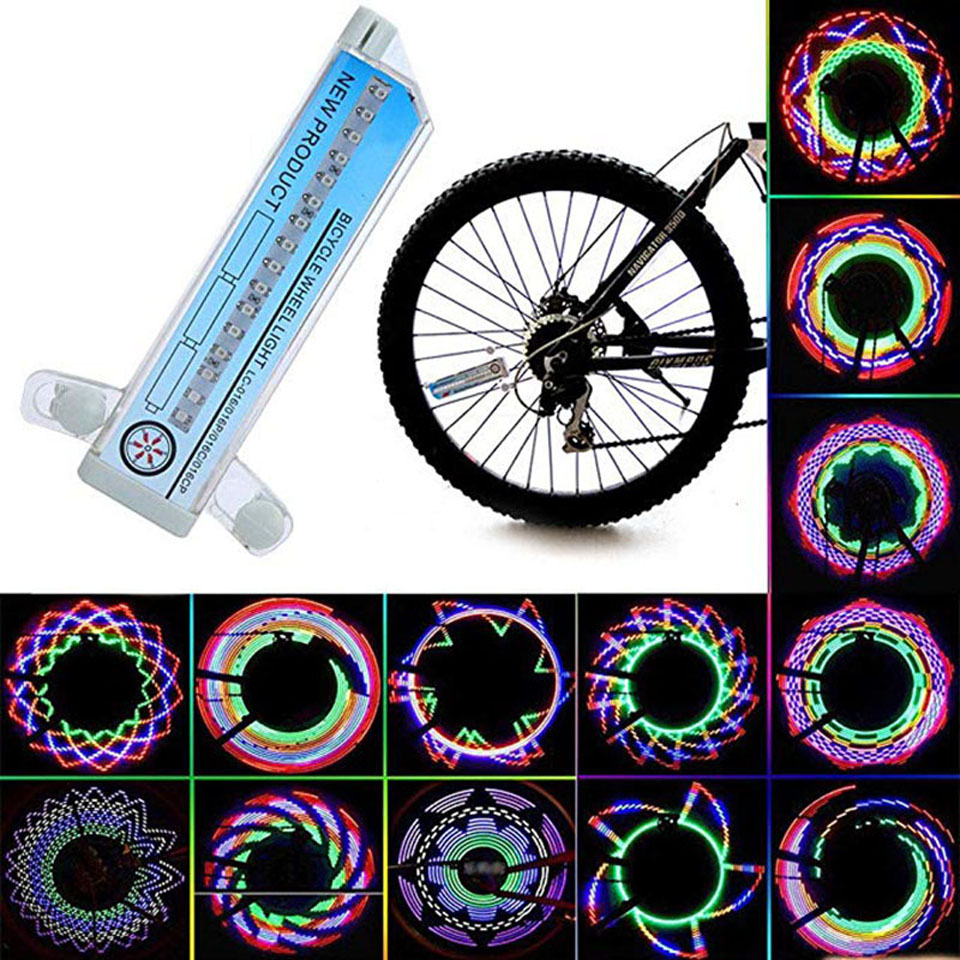 Bicycle Motorcycle Bike Wheel Tire Tyre Valve Cap Flash LED Light Spoke Safety z 