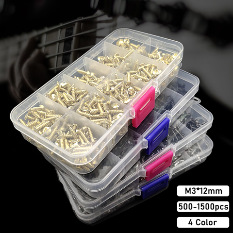 500/1500pcs M3*12 Guitar Pickup Pickguard Screws for ST TL Electric Guitar Back Plate Mount Guitar Jack Screws Guitar Parts ► Photo 1/6