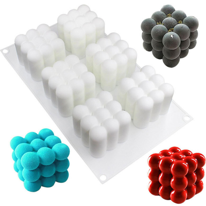 Bubble Candle Mould, 6 Cavity, Silicone Candle Mould, Sphere Rubik's Cube,  Candle Moulds for Wax, DIY Candle Mould, Candle Craft Moulds 