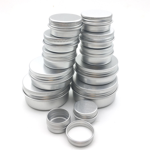 100PCS Aluminum Tin Jars 5g 10g 15g 20g 30g 50g 60g Metal Empty Cosmetic Face Care Eye Cream Lip Balm Gloss Packaging ► Photo 1/6