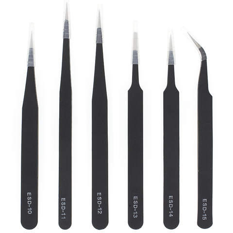 1.5mm Industrial Tweezers Kit Anti-Static Stainless Steel Tweezer Set Repair Tools ESD-10 11 12 13 14 ESD-15 integrated circuit ► Photo 1/6