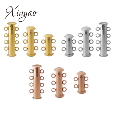 2/3/4 Rows Holes Strong Magnetic Stainless Steel Clasps for Necklaces Bracelets End Clasps Connector DIY Jewelry Making Supplies ► Photo 1/6