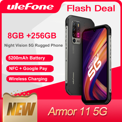 Ulefone Armor 11 5G Rugged Mobile Phone 8GB +256GB Waterproof Smartphone 48MP NFC Mobile Phone Wireless Charging ► Photo 1/6