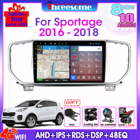 Android 10.0 Car Radio 2 din Multimedia Video Player For KIA Sportage KX5 2016-2022 GPS navigation RDS 4G DSP+48EQ IPS autoradio ► Photo 1/6
