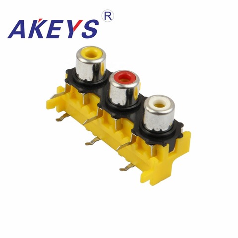 10PCS AV3-8.4-14 Houseuse AV Concentric Socket 3 RCA Female Outlet Yellow Board ► Photo 1/3