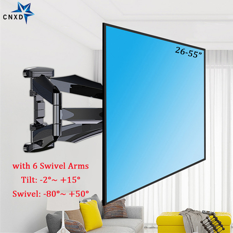 TV Wall Mounts TV Bracket for Most 26-55 Inch Flat Screen Full Motion with Swivel Articulating Dual Arms Max VESA 400x400mm ► Photo 1/6