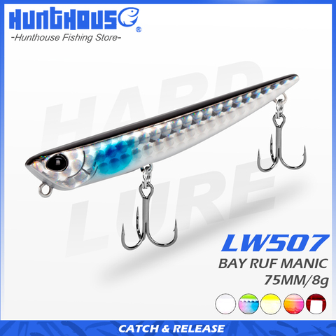 Hunthouse Bay RUF MANIC 75mm/8g Sinking Pencil Fishing lure stickbait BKK Hook Hard Lure for seabass fish ► Photo 1/6