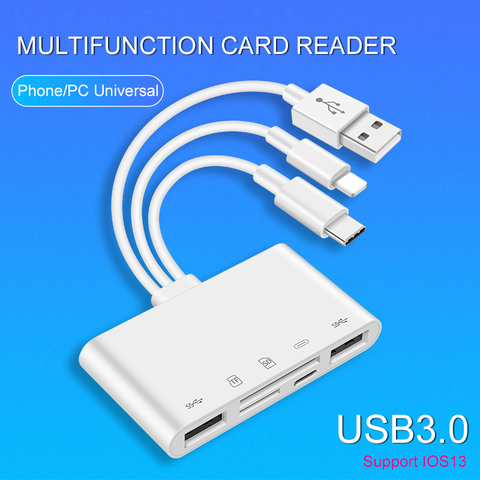 Price History Review On Uthai C75 New 5in1 Usb3 0 Adapter For Iphone Android Tablet Sd Tf Card Reader 500ma Support Ios13 Type C Lightning Usb Hub Aliexpress Seller Green Leaf Electronics