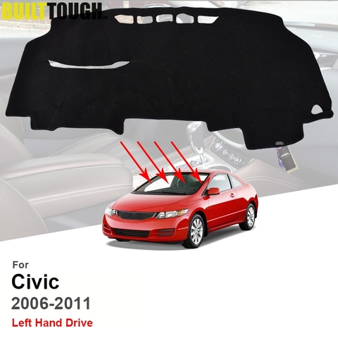 Xukey Fit For Honda Civic Dashboard 2006 2007 2008 2009 2010 2011 Cover Dashmat Dash Mat Pad Sun Shade Dash Board Cover Carpet ► Photo 1/6