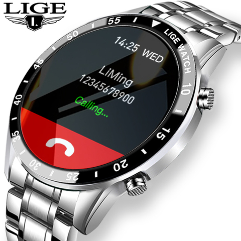 LIGE 2022 New Luxury brand mens watches Steel band Fitness watch Heart rate blood pressure Activity tracker Smart Watch For Men ► Photo 1/6