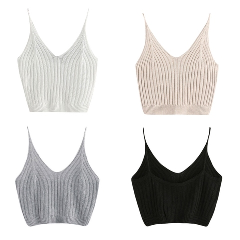 Women's Summer Basic Sexy Strappy Sleeveless Racerback Crop Top L4ME ► Photo 1/6