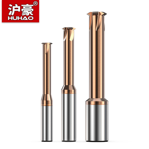 HUHAO 60° Tungsten Carbide Single Tooth Spiral Milling Cutter 3 Flutes 4 Blades CNC Tool UNC/ UNF Thread End Mill Router Bits ► Photo 1/6