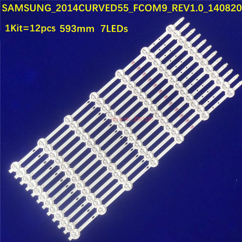 12Pcs/Kit LED Strip  For 55 TV SAMSUNG_2014CURVED55_FCOM9_REV1.0_140820 55CA9550 SVS550AB5 L55H9600A-CUD LTA550FW01 ► Photo 1/6