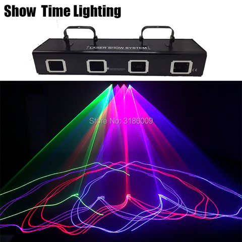 Show Time 4 Lens Bar DJ Laser Red Green Blue Pink Laser Beam Line Scan Disco Lazer Good Use For Home Party KTV Night CLub Bar ► Photo 1/5