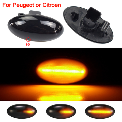 For Peugeot 307 206 207 407 107 607 Citroen C1 C2 C3 C5 LED Dynamic Turn Signal Light Flowing Water Side Marker Indicator Light ► Photo 1/6