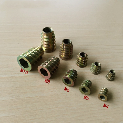 10/20/30/50Pcs M4 M5 M6 M8 M10 Zinc Alloy Thread For Wood Insert Nut Flanged Hex Drive Head Furniture Nuts ► Photo 1/2