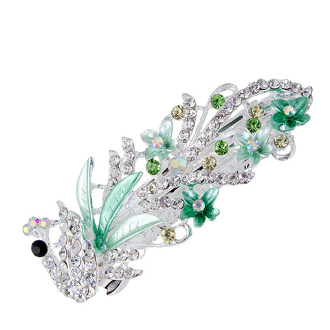 5 Colors Trendy Peacock Barrettes Crystal Flower Hairpins Headwear For Hair Women Romantic Wedding Hair Accessories ► Photo 1/6