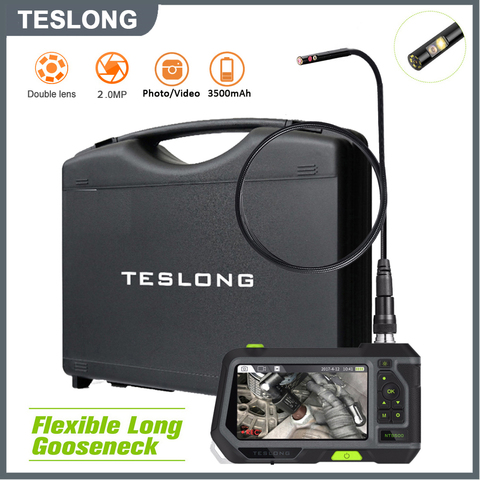 TESLONG 5.0 Inch LCD Industrial Endoscope Camera Snake Tube 1080P Dual Lens Autofocus Car Pipe Digital Inspection Camera 6 Leds ► Photo 1/6
