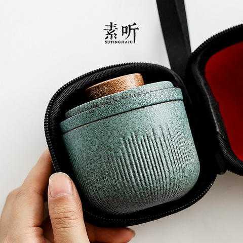 Travel Kung Fu Tea Set Outdoor Car Quick Cup One Pot Two or Three Cups Mini Carrying Bag Filter Tea Cup ► Photo 1/6