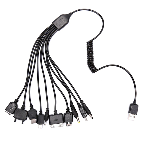 Multi Pin Cable Charger USB Adapter Cable Data Wire Cord 10 in 1 Multifunction USB Data Transfer Cable Universal ► Photo 1/6