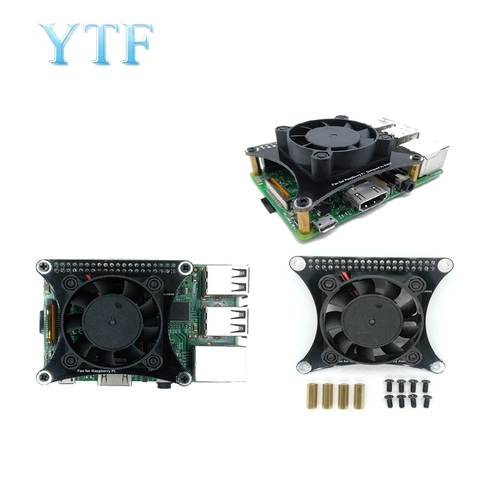 New Raspberry Pi 2 3 4 b +  Silent Fan Heat Sink Wind Speed PWM Controllable ► Photo 1/5