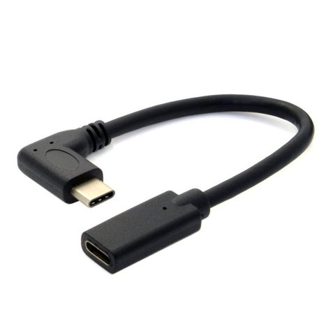 0.3 Meters Type-C USB 3.1 Male to USB-C Female 90 degree Extension Data Cable Extender Cord Reversible Design ► Photo 1/6