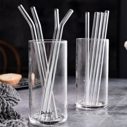 200*8mm Clear Glass Straws for Smoothies Cocktails Drinking Straws Healthy Reusable Eco Friendly Straws with Cleaning Brush ► Photo 1/6