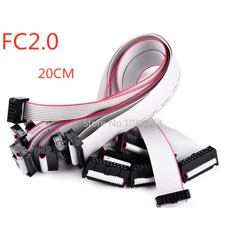 1PCS Gray Flat Ribbon Data Cable 2.0MM pitch FC-6/8/10/14/16/20/40/50 PIN 20CM JTAG ISP DOWNLOAD CABLE FOR DC3 IDC BOX HEADER ► Photo 1/4
