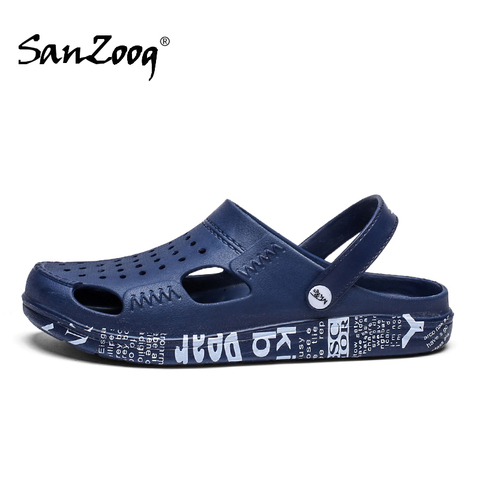 Mens Rubber Beach Sandals Men Summer Sandal Man Slip On Casual Breathable Clogs Zuecos Hombre Garden Shoes Plus Big Size 48s ► Photo 1/6