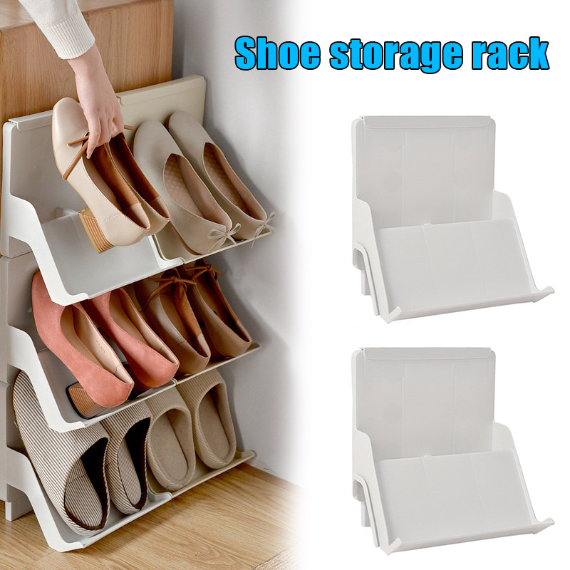 2PCS Shelf Drying Rack Children Shoes Holder Storage Hanger Wardrobe Organizer