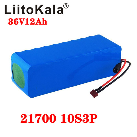 LiitoKala 36V battery 21700 4000mah 10S3P 12Ah battery pack 500W high power battery 36V 12000mAh Ebike electric bicycle BMS ► Photo 1/4