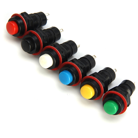 10mm Latching / Self-Locking 2 Terminal Mini Round Push Button Switch 1NO ► Photo 1/1