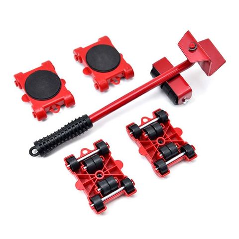 5PCS Transport Lifter Heavy Stuffs Moving Furniture Mover Tool 4 Wheeled Roller with Wheel Bar Set Professional Device ► Photo 1/6