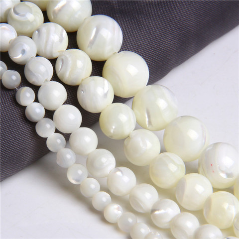 Natural Freshwater Real Pearl Beads White Round Loose Spacer