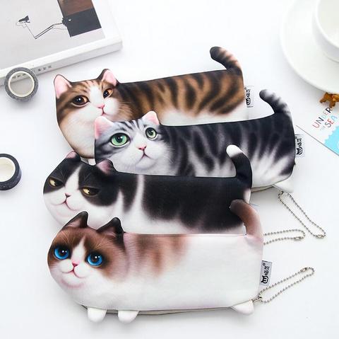 New Cute Cat Face Printed Zipper Coin Purses For Kids Students Pencil case Cartoon Wallet Bag coin Pouch Children Purse Holder ► Photo 1/5