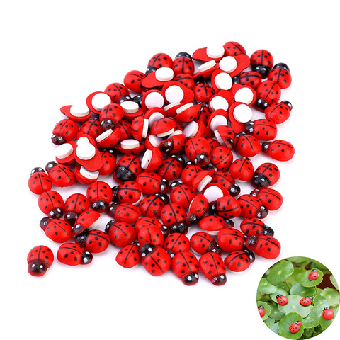 100pcs Ladybug Fairy Figurine Miniature Garden Ornament Dollhouse Decoration Home Office Decoration Drop Shipping ► Photo 1/6